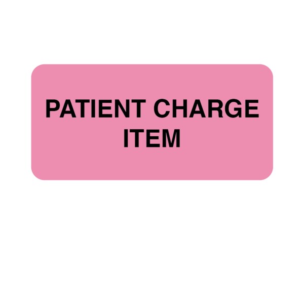 Patient Charge Item 1-7/16" x 3" Flr Pink w/Black